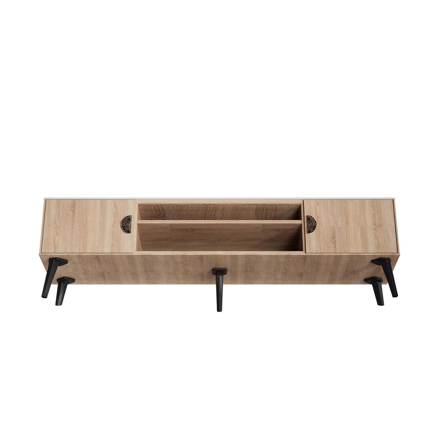 Manhattan Comfort Haley 71" Natural & Nude Mid-Century Modern TV Stand