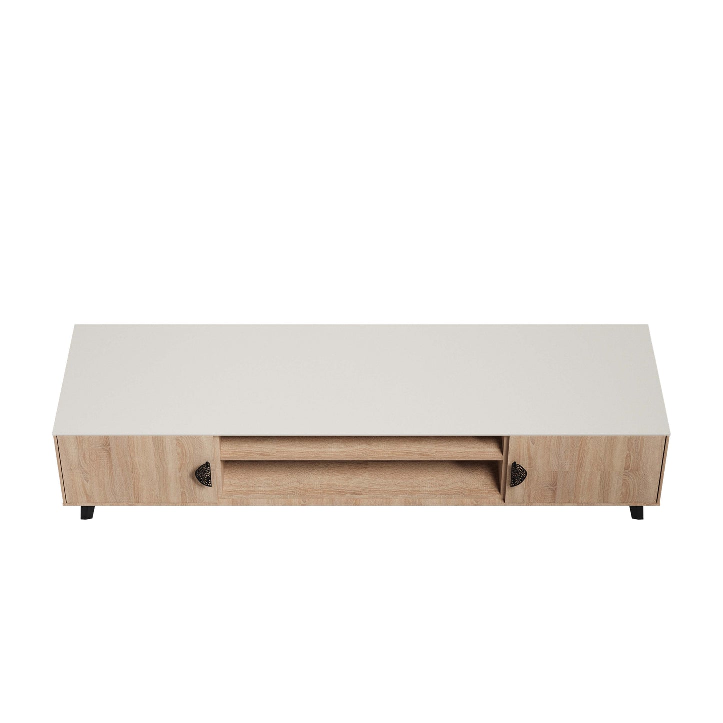 Manhattan Comfort Haley 71" Natural & Nude Mid-Century Modern TV Stand