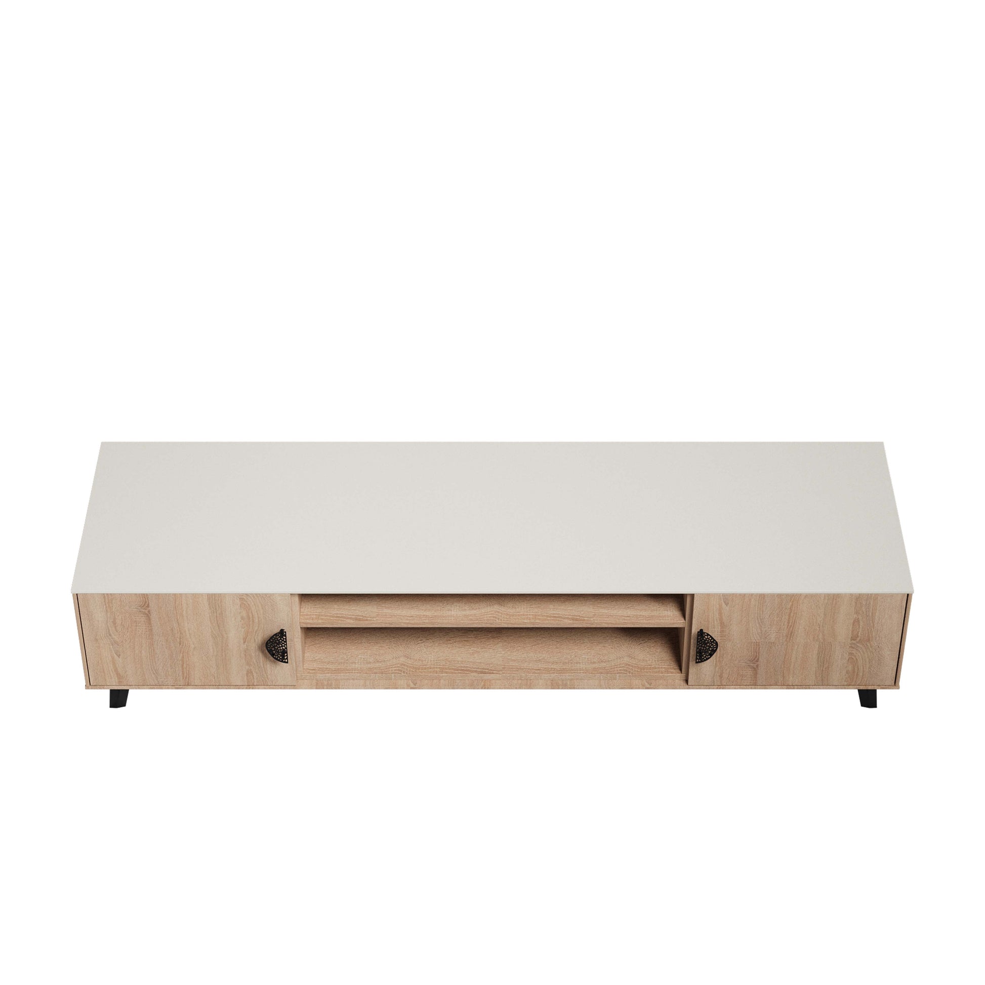 Manhattan Comfort Haley 71" Natural & Nude Mid-Century Modern TV Stand