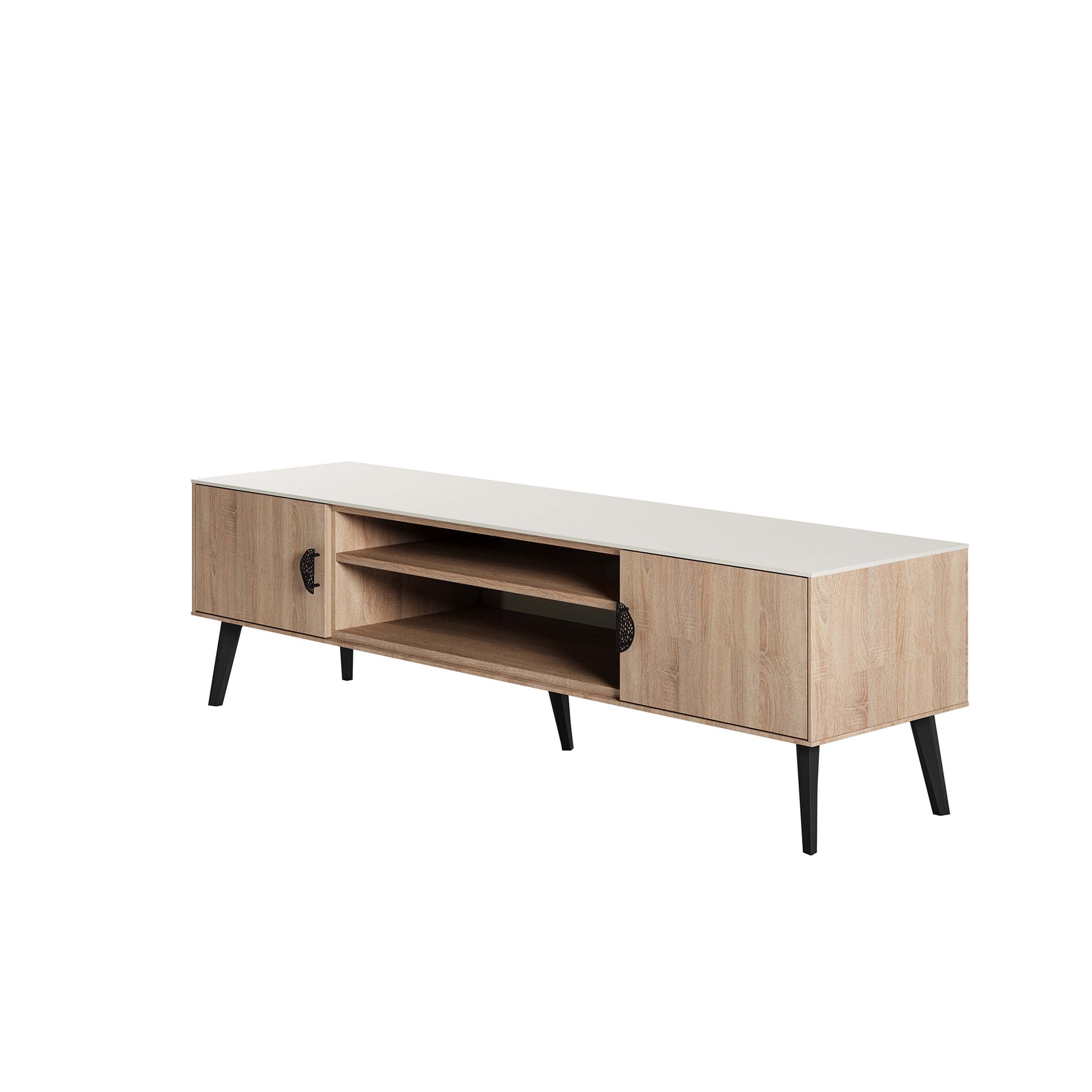 Manhattan Comfort Haley 71" Natural & Nude Mid-Century Modern TV Stand