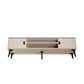 Manhattan Comfort Haley 71" White And Black Marble Mid-Century Modern TV Stand