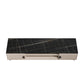 Manhattan Comfort Haley 71" White And Black Marble Mid-Century Modern TV Stand