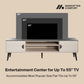 Manhattan Comfort Haley 71" White And Black Marble Mid-Century Modern TV Stand