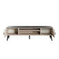 Manhattan Comfort Haley 71" White And Black Marble Mid-Century Modern TV Stand