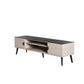Manhattan Comfort Haley 71" White And Black Marble Mid-Century Modern TV Stand