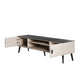 Manhattan Comfort Haley 71" White And Black Marble Mid-Century Modern TV Stand
