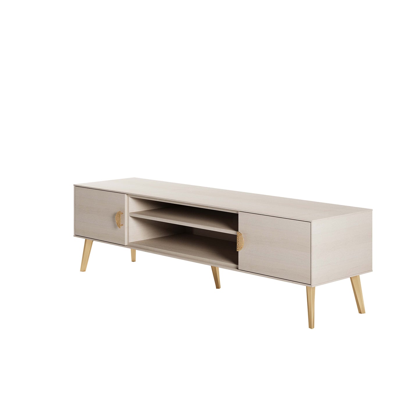 Manhattan Comfort Haley 71" White Mid-Century Modern TV Stand