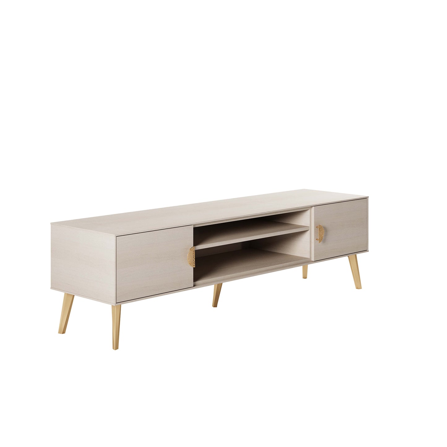 Manhattan Comfort Haley 71" White Mid-Century Modern TV Stand
