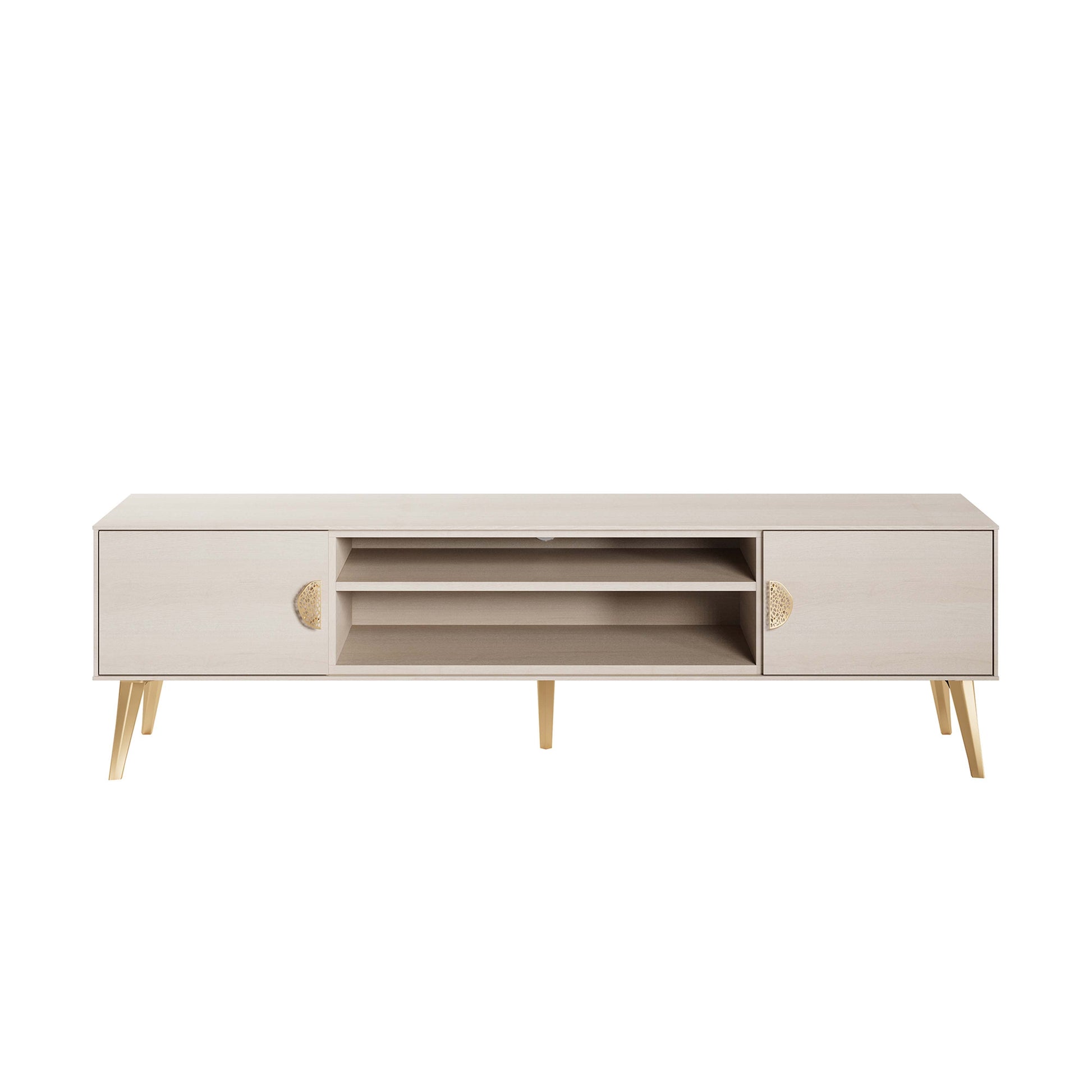 Manhattan Comfort Haley 71" White Mid-Century Modern TV Stand