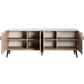 Manhattan Comfort Haley 79" Natural And Nude Mid-Century Modern Sideboard