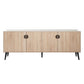 Manhattan Comfort Haley 79" Natural And Nude Mid-Century Modern Sideboard