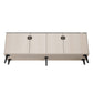 Manhattan Comfort Haley 79" White And Black Marble Mid-Century Modern Sideboard