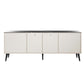 Manhattan Comfort Haley 79" White And Black Marble Mid-Century Modern Sideboard