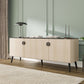 Manhattan Comfort Haley 79" White And Black Marble Mid-Century Modern Sideboard
