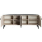 Manhattan Comfort Haley 79" White And Black Marble Mid-Century Modern Sideboard