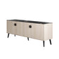 Manhattan Comfort Haley 79" White And Black Marble Mid-Century Modern Sideboard