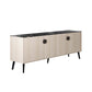 Manhattan Comfort Haley 79" White And Black Marble Mid-Century Modern Sideboard