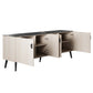 Manhattan Comfort Haley 79" White And Black Marble Mid-Century Modern Sideboard