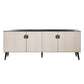 Manhattan Comfort Haley 79" White And Black Marble Mid-Century Modern Sideboard