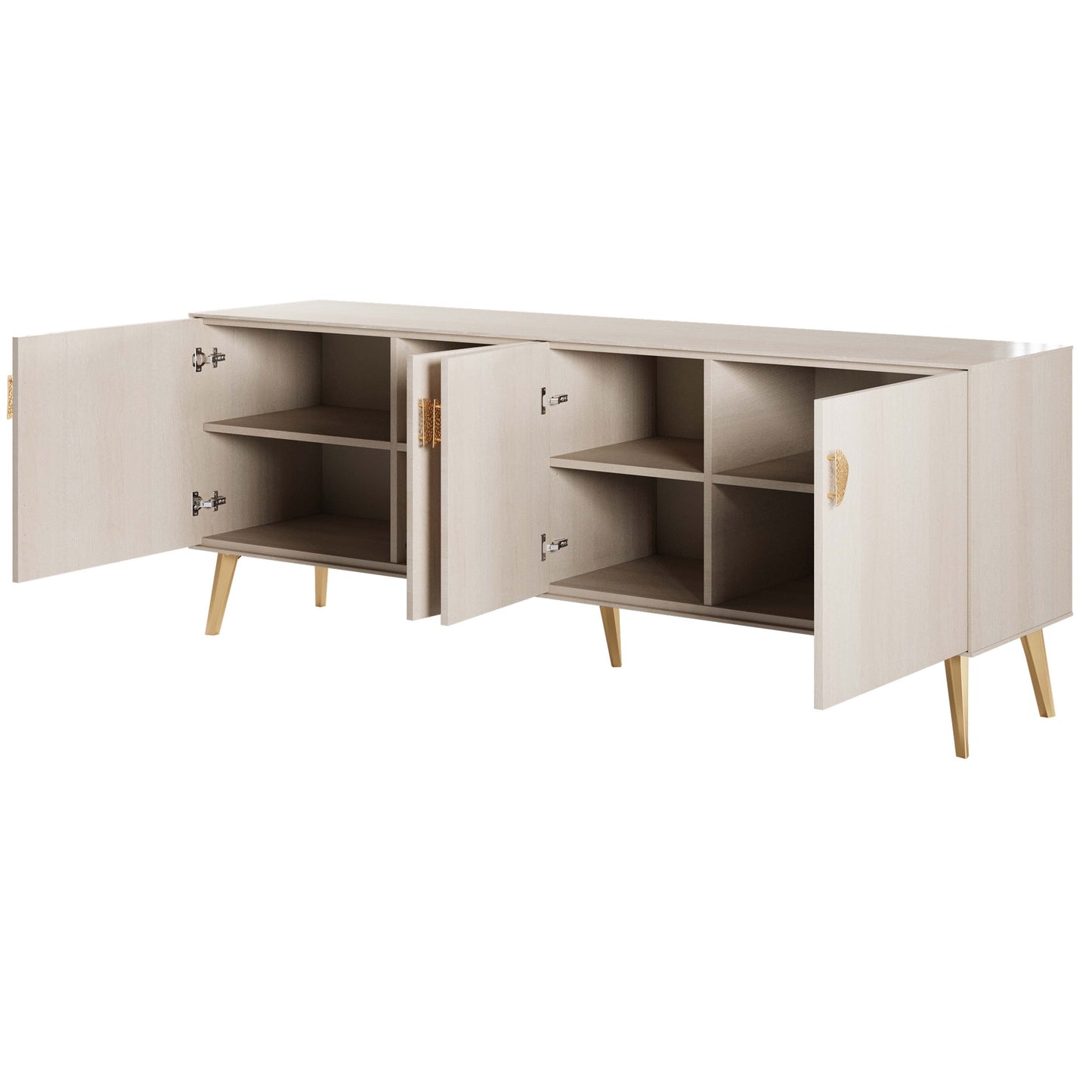 Manhattan Comfort Haley 79" White Mid-Century Modern Sideboard