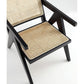 Manhattan Comfort Hamlet Accent Chair In Black & Natural Cane