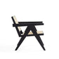Manhattan Comfort Hamlet Accent Chair In Black & Natural Cane