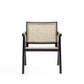Manhattan Comfort Hamlet Accent Chair In Black & Natural Cane