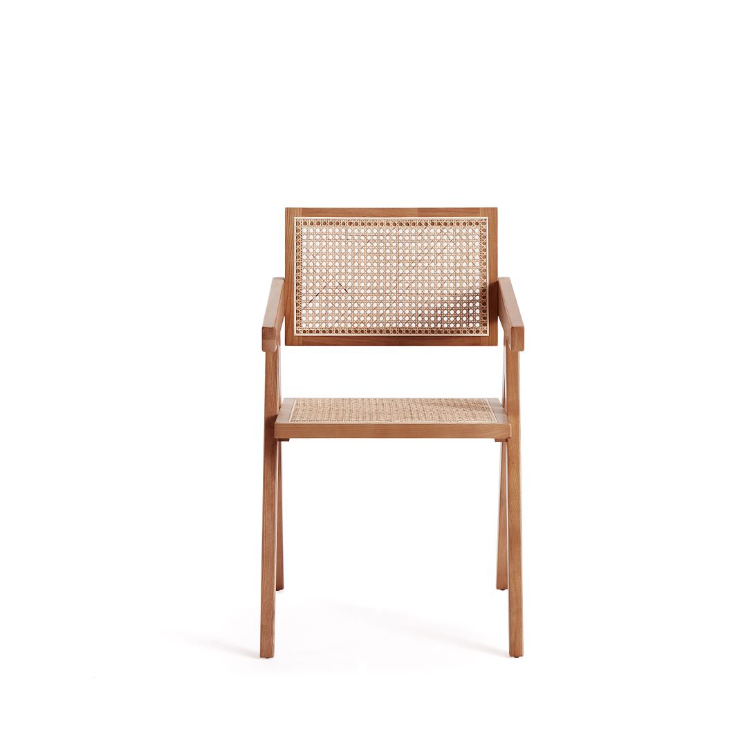 Manhattan Comfort Hamlet Dining Arm Chair In Nature Cane