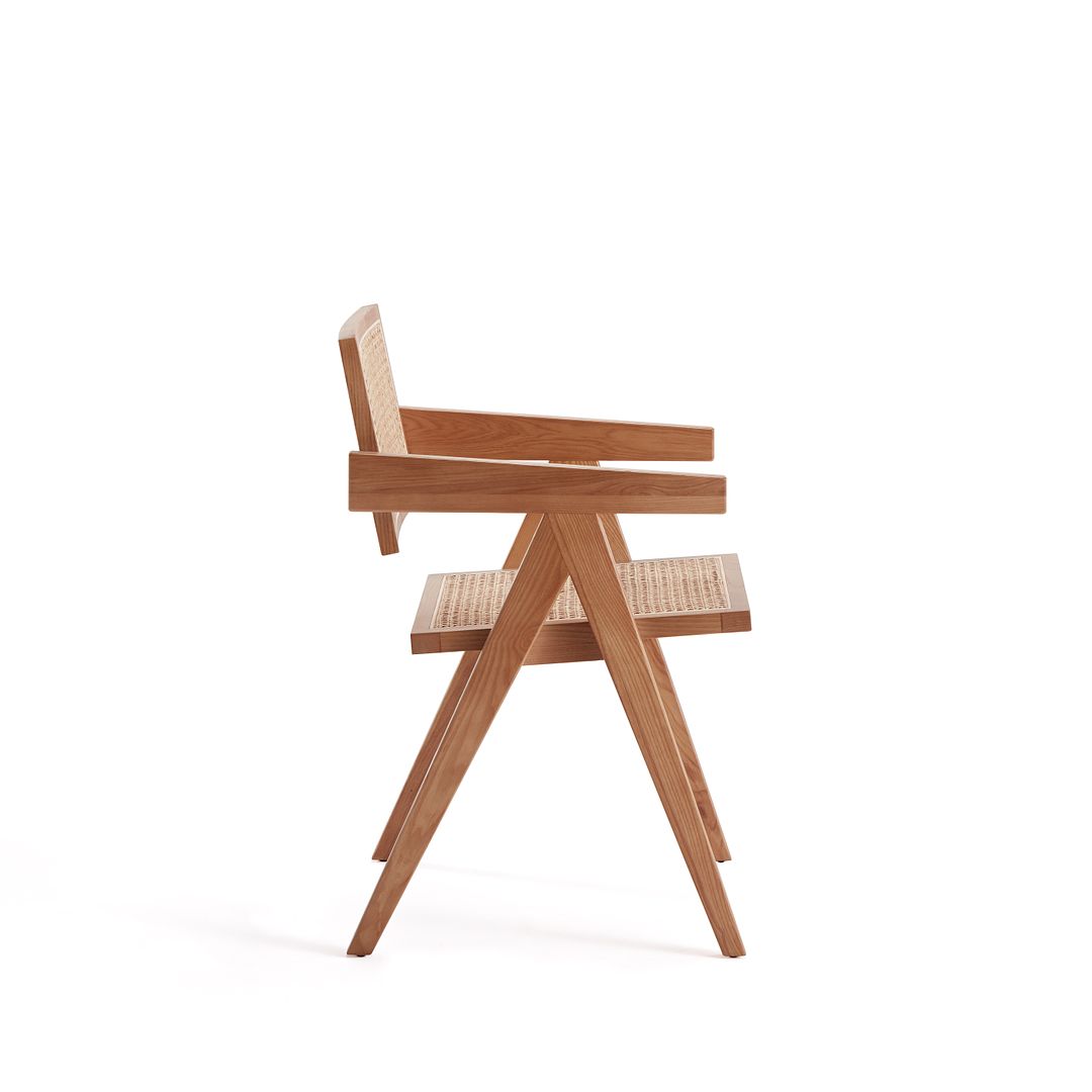 Manhattan Comfort Hamlet Dining Arm Chair In Nature Cane