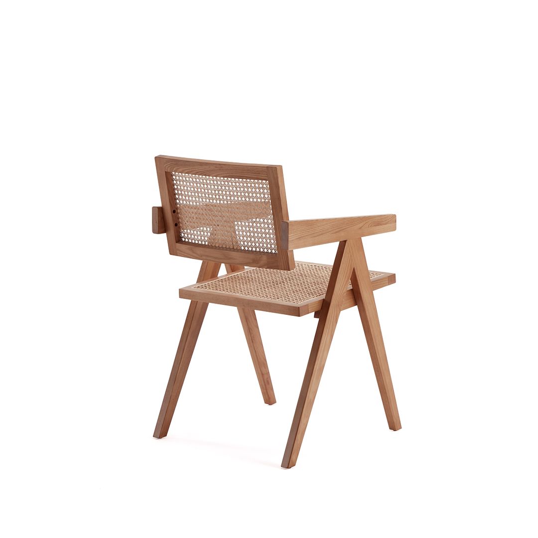 Manhattan Comfort Hamlet Dining Arm Chair In Nature Cane