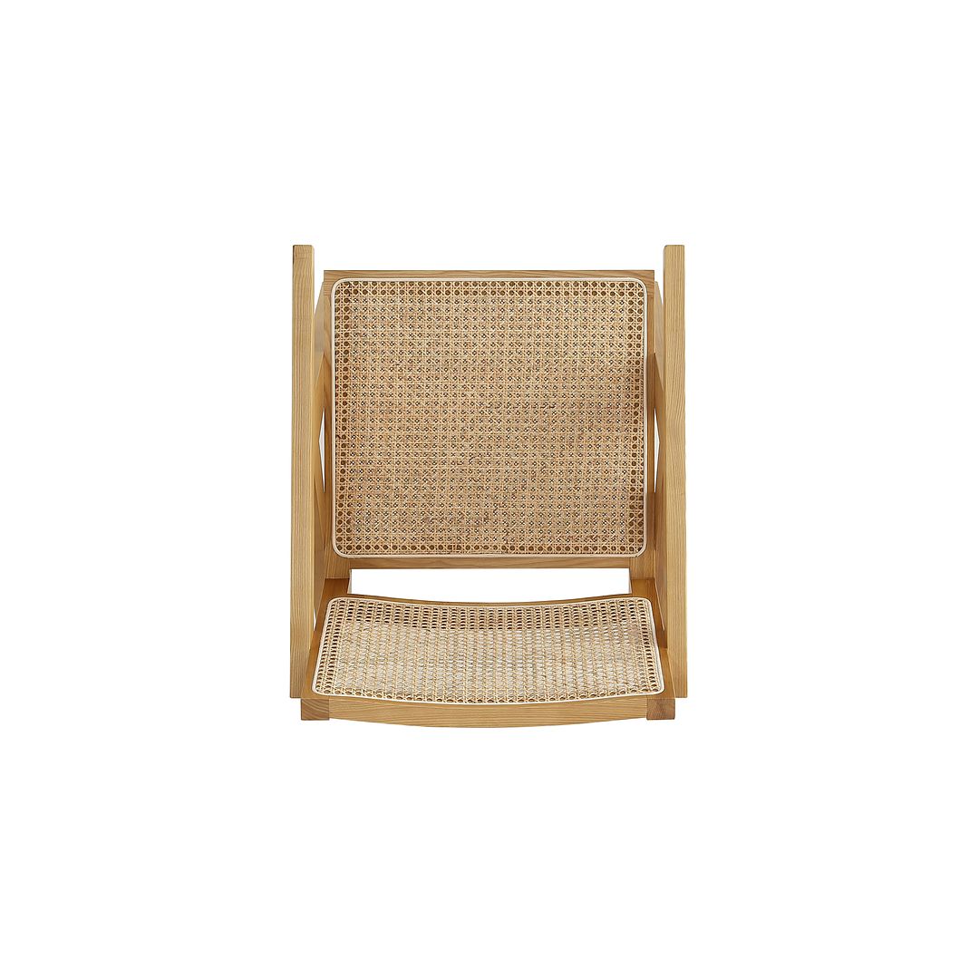 Manhattan Comfort Hamlet Nature Cane Accent Chair In A Set Of 2