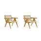Manhattan Comfort Hamlet Nature Cane Accent Chair In A Set Of 2