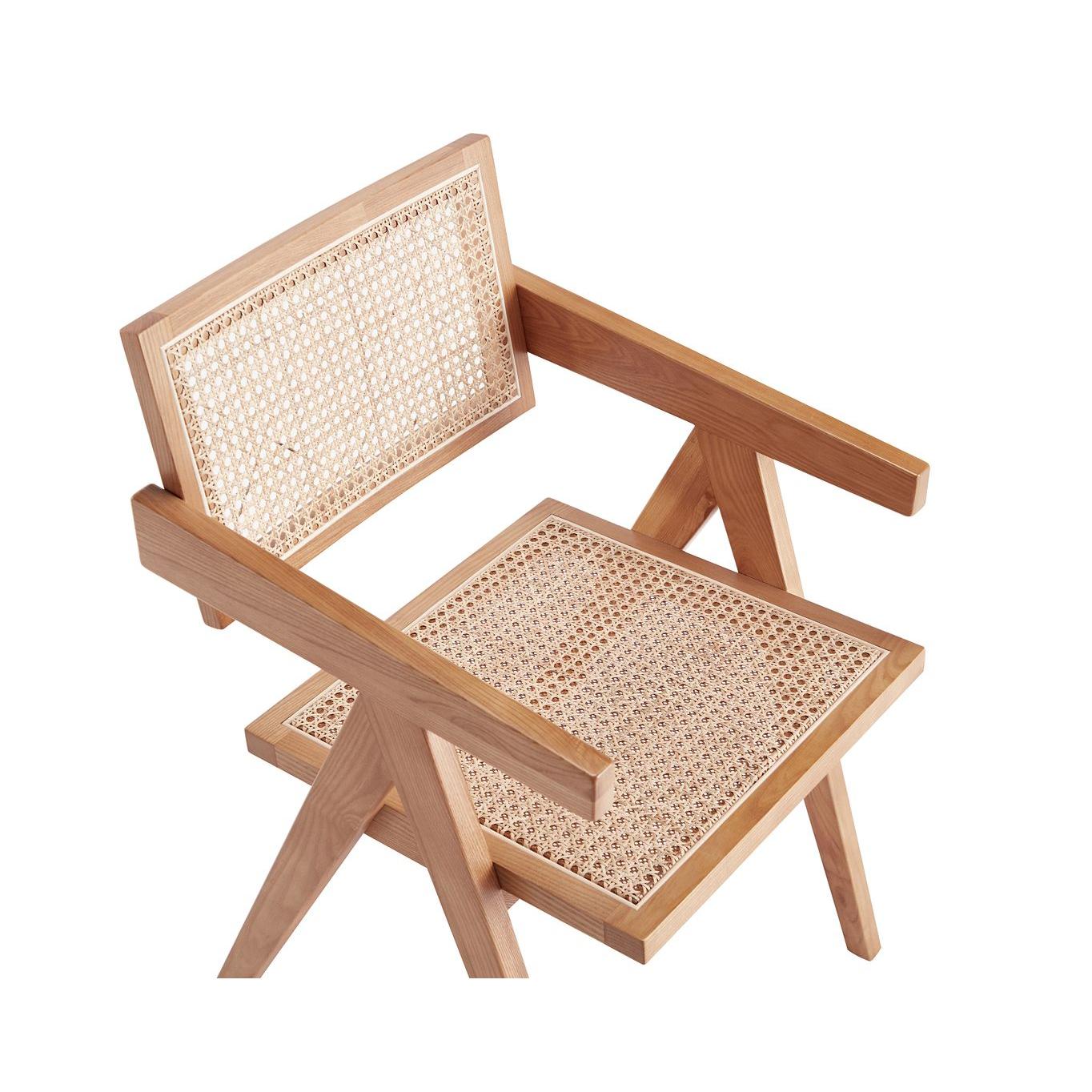 Manhattan Comfort Hamlet Nature Cane Dining Arm Chair In A Set Of 2