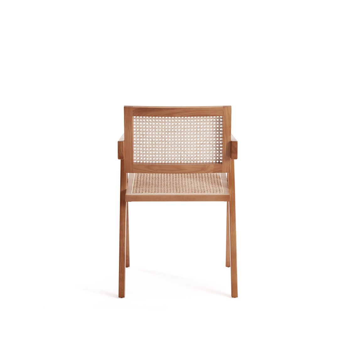 Manhattan Comfort Hamlet Nature Cane Dining Arm Chair In A Set Of 2