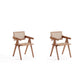 Manhattan Comfort Hamlet Nature Cane Dining Arm Chair In A Set Of 2