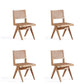 Manhattan Comfort Hamlet Nature Cane Dining Chairs In A Set Of 4