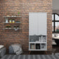 Manhattan Comfort Hampton 27" White Display Cabinet With 6-Shelves & Solid Wood Legs