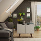 Manhattan Comfort Hampton 33" White Accent Cabinet With 2 Shelves & Solid Wooden Legs