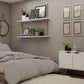 Manhattan Comfort Hampton 33" White Accent Cabinet With 2 Shelves & Solid Wooden Legs