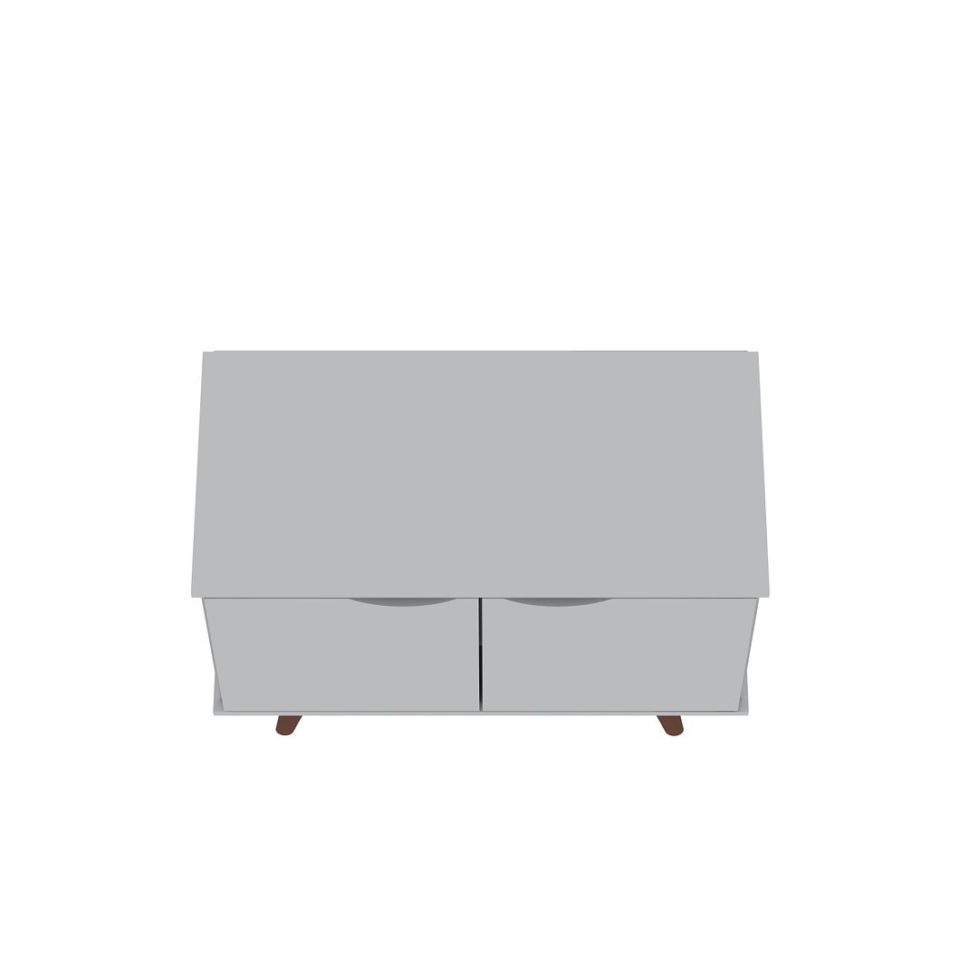 Manhattan Comfort Hampton 33" White Accent Cabinet With 2 Shelves & Solid Wooden Legs