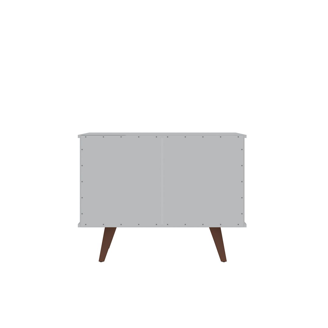 Manhattan Comfort Hampton 33" White Accent Cabinet With 2 Shelves & Solid Wooden Legs