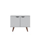 Manhattan Comfort Hampton 33" White Accent Cabinet With 2 Shelves & Solid Wooden Legs