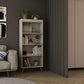 Manhattan Comfort Hampton 4-Tier Off White Bookcase Shelving Unit With Solid Wooden Legs