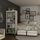 Manhattan Comfort Hampton 4-Tier Off White Bookcase Shelving Unit With Solid Wooden Legs