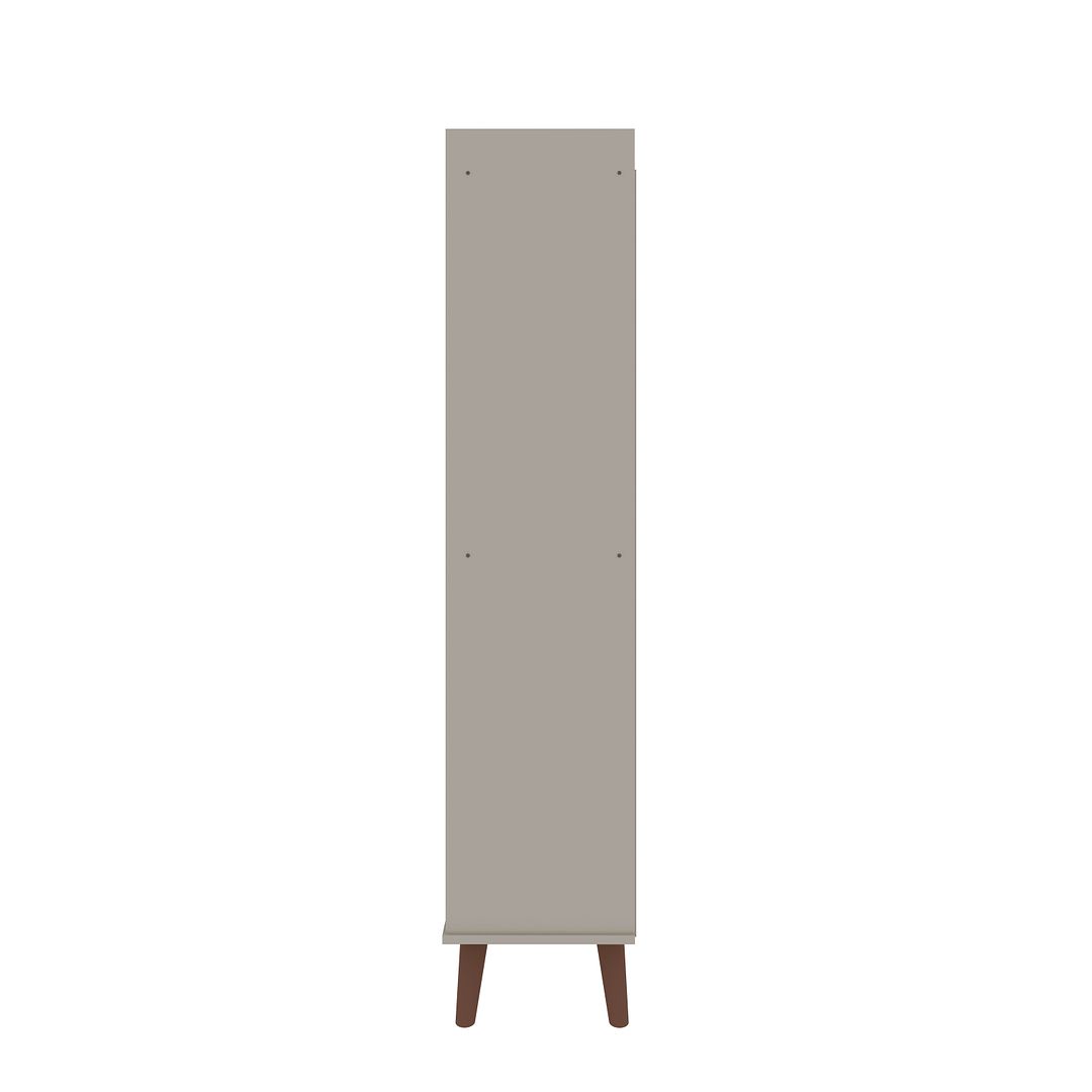 Manhattan Comfort Hampton 4-Tier Off White Bookcase Shelving Unit With Solid Wooden Legs