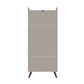 Manhattan Comfort Hampton 4-Tier Off White Bookcase Shelving Unit With Solid Wooden Legs