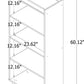 Manhattan Comfort Hampton 4-Tier Off White Bookcase Shelving Unit With Solid Wooden Legs
