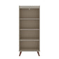 Manhattan Comfort Hampton 4-Tier Off White Bookcase Shelving Unit With Solid Wooden Legs