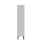 Manhattan Comfort Hampton 4-Tier White Bookcase Shelving Unit With Solid Wooden Legs