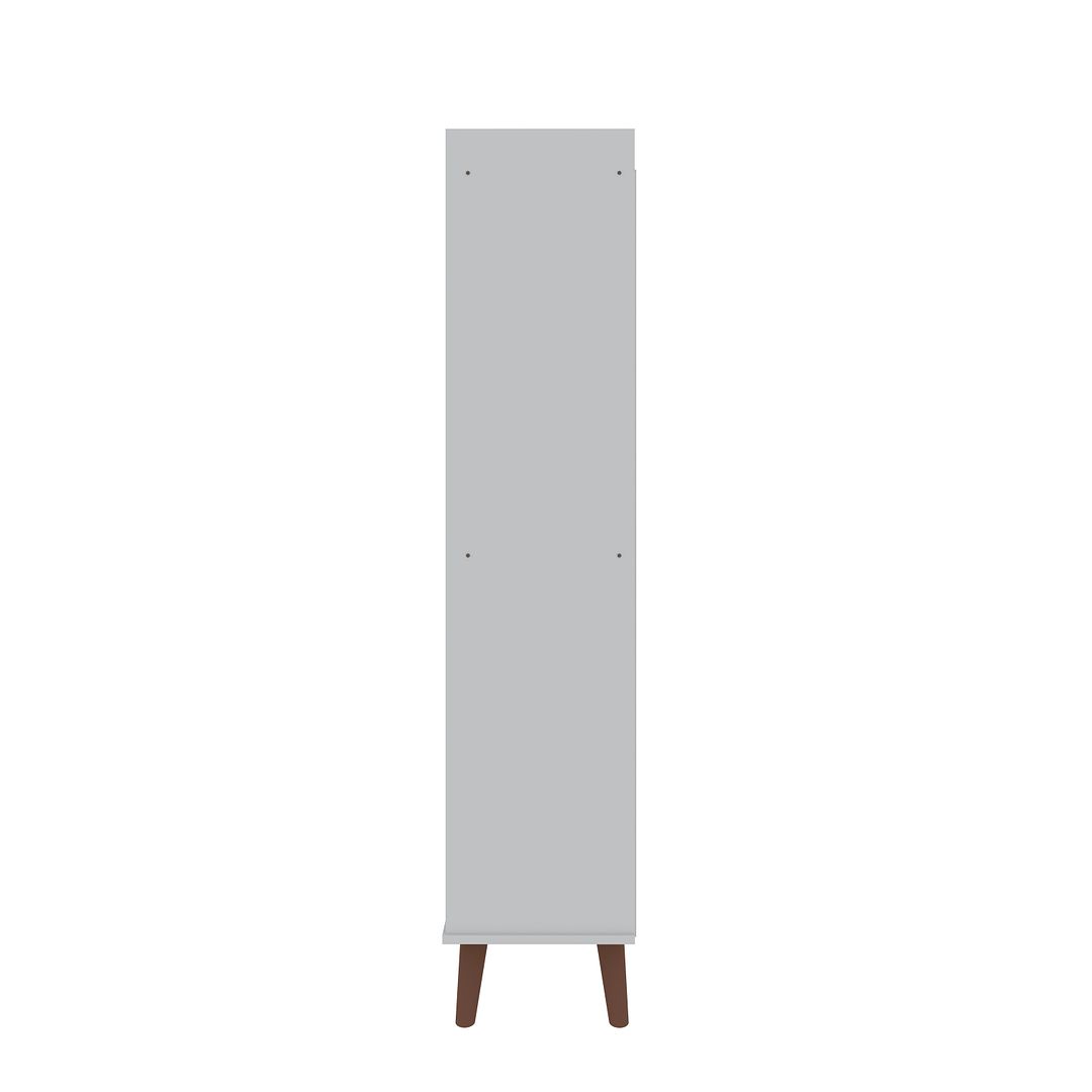 Manhattan Comfort Hampton 4-Tier White Bookcase Shelving Unit With Solid Wooden Legs